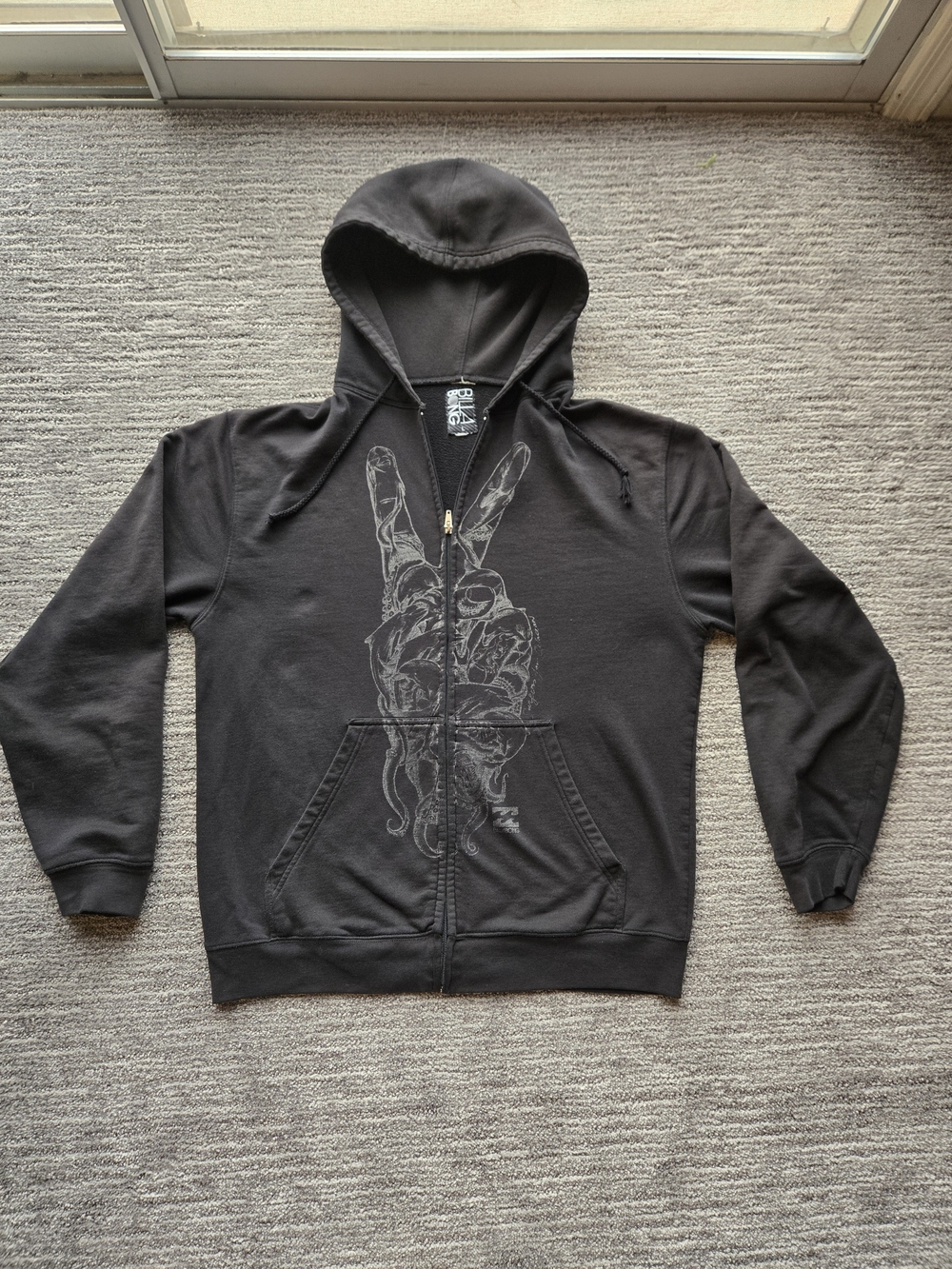 Vintage Billabong "Surfers for Cetaceans" Octopus Tentacle Peace Sign Full Zip